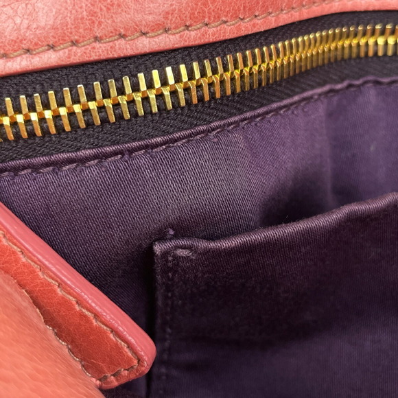 Miu Miu Logo Handbag Ribbon Leather Pink - Picture 6 of 7